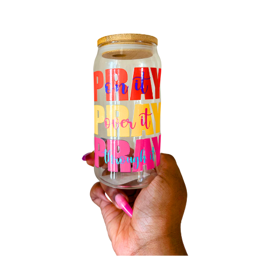 PRAY - Lid + Straw + Holiday Topper
