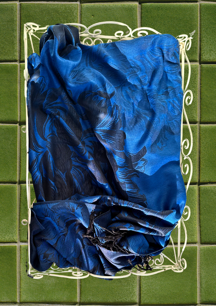 Blue Rose Pashmina Headwrap