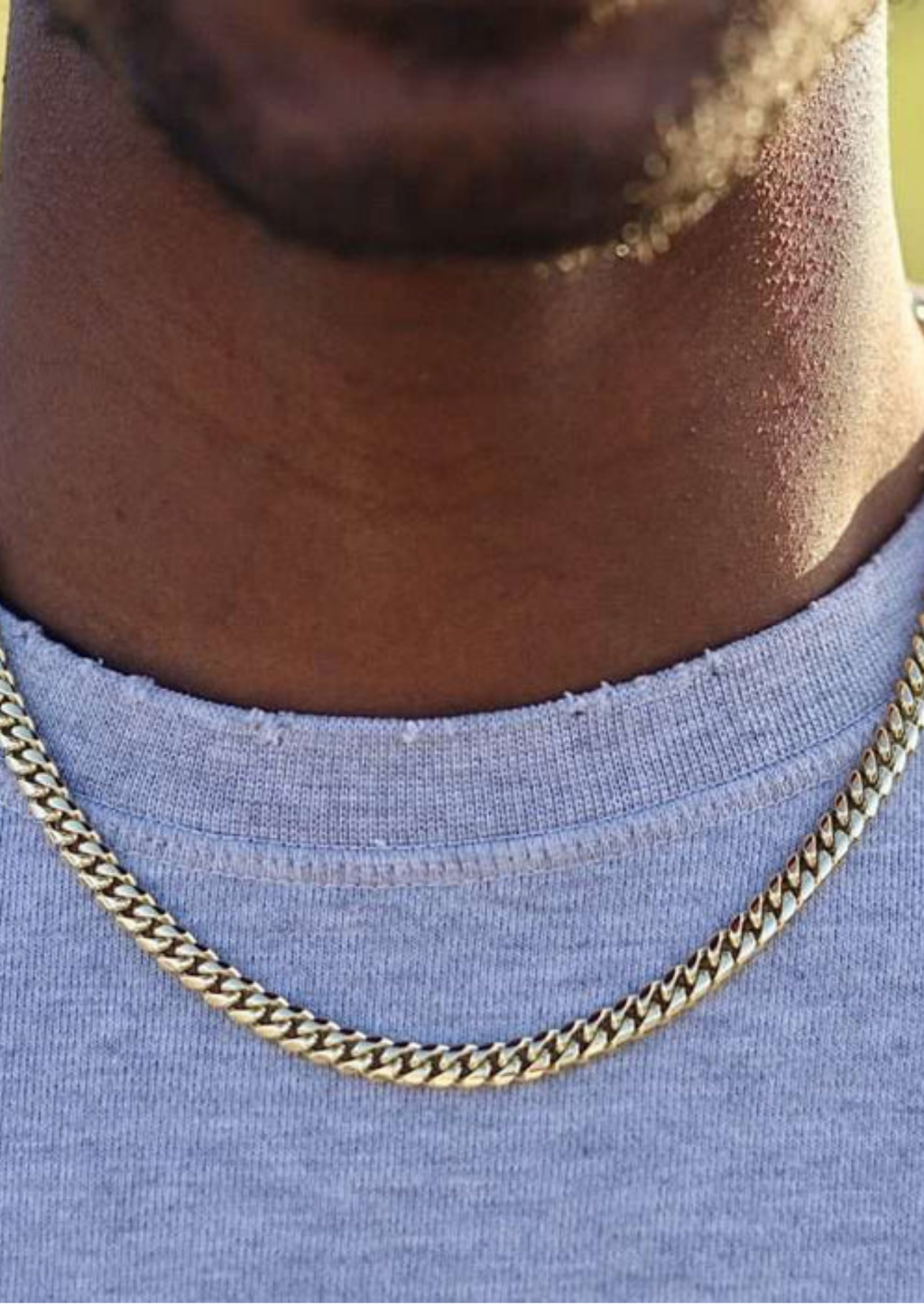 Unisex Classic Cuban Link Chain 14K Solid Gold Plated 316L Stainless Steel - 8mm