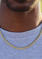 Unisex Classic Cuban Link Chain 14K Solid Gold Plated 316L Stainless Steel - 8mm