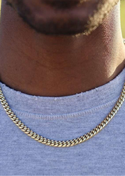 Unisex Classic Cuban Link Chain 14K Solid Gold Plated 316L Stainless Steel - 8mm