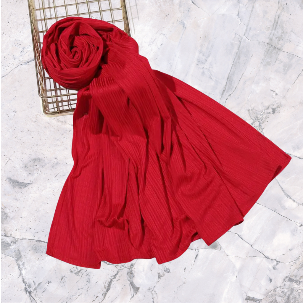Red Cherry Stretchy Ribbed Scarf Headwrap