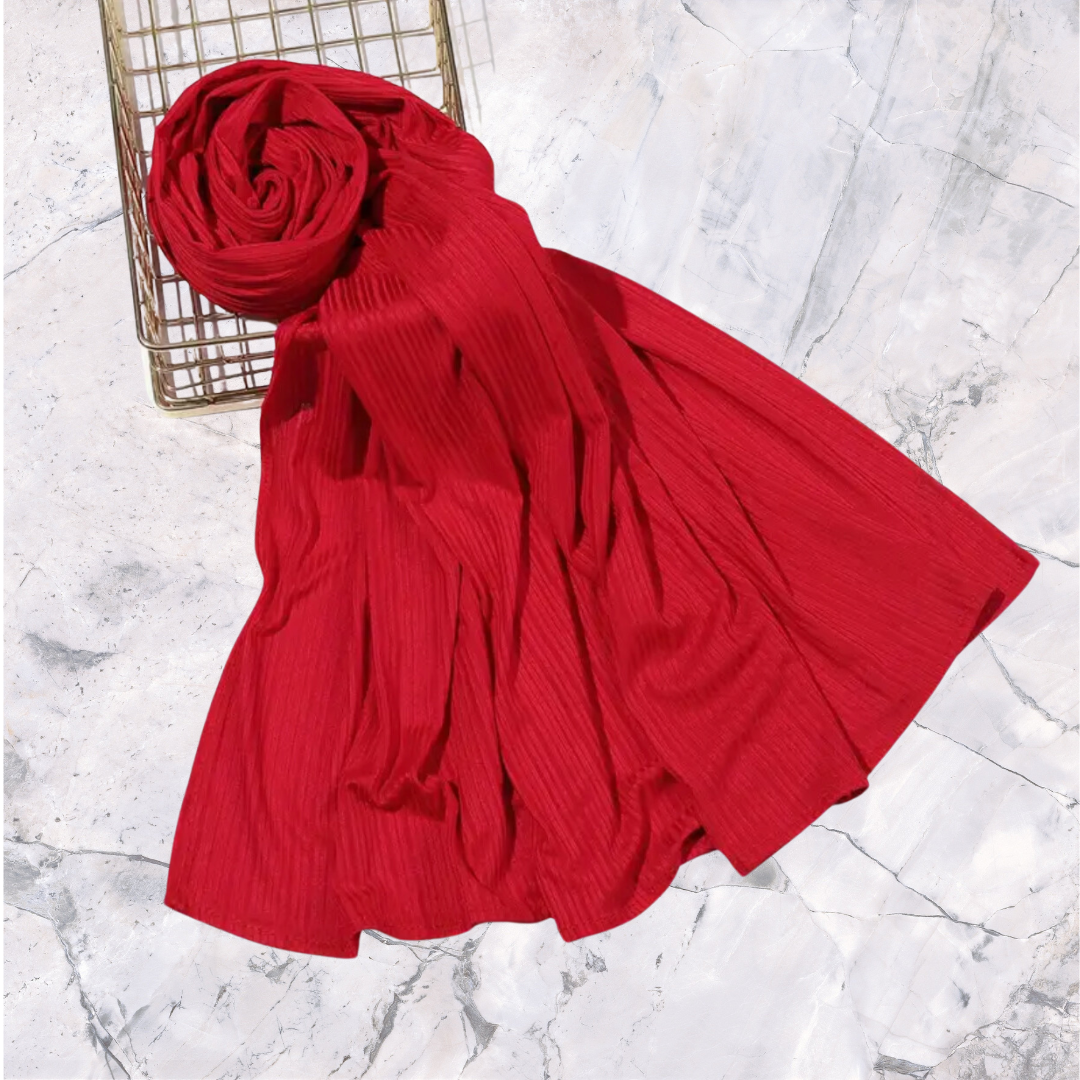 Red Cherry Stretchy Ribbed Scarf Headwrap