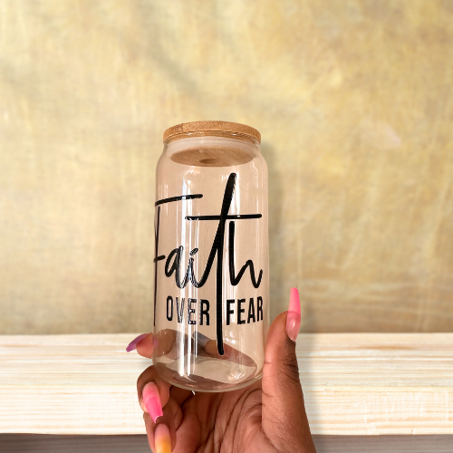 Faith Over Fear - Lid + Straw + Holiday Topper