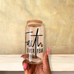 Faith Over Fear - Lid + Straw + Holiday Topper