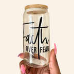 Faith Over Fear - Lid + Straw + Holiday Topper