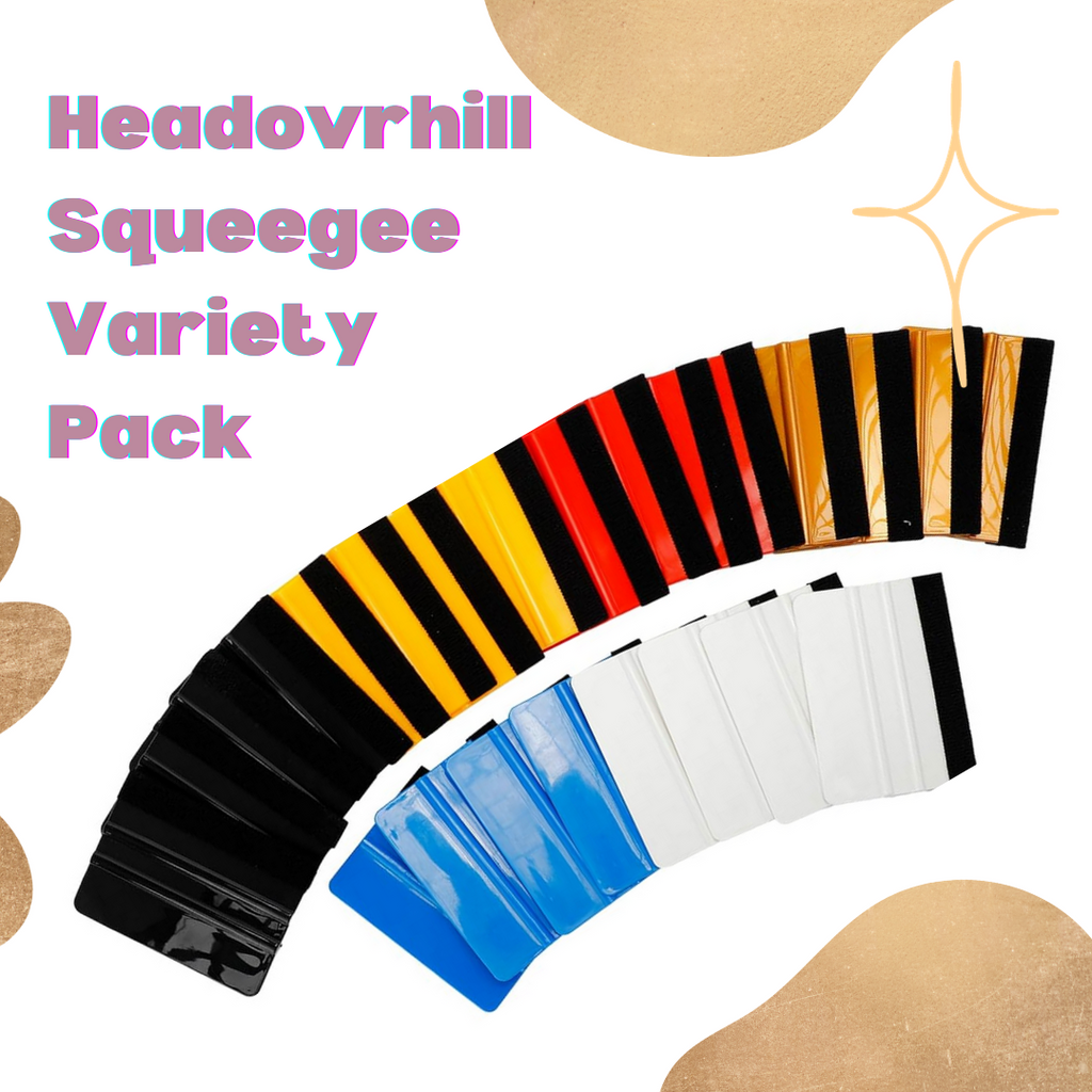 Multi-Color Squeegee’s - Black Felt Edge - Plastic Squeegee for Vinyl Craft and Car Wrap