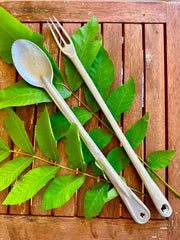 (2 pc) Handmade Cutlery Set - 100% Recycled Materials