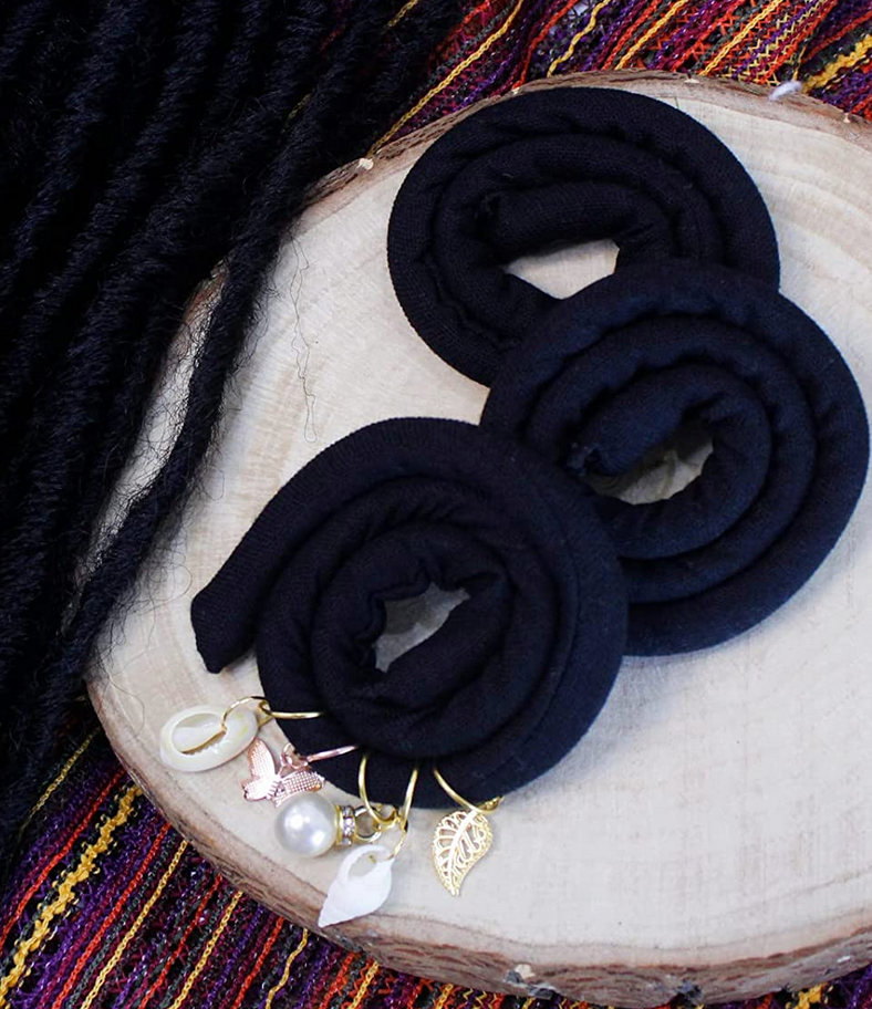 3 pc Set Spiral Loc Hair Ties dreadlocs hair tie set for locs, braids, thick curly hair (assorted sizes)