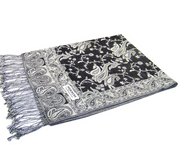 Grey Paisley Pashmina Headwrap