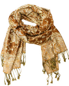 Toffee Paisley Pashmina Headwrap