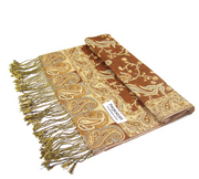 Toffee Paisley Pashmina Headwrap
