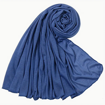 Stretchy Blue Steel Jersey Knit Headwraps