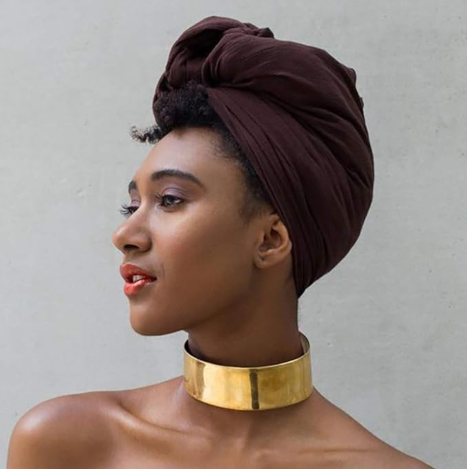 Stretchy Coffee Jersey Knit Headwraps