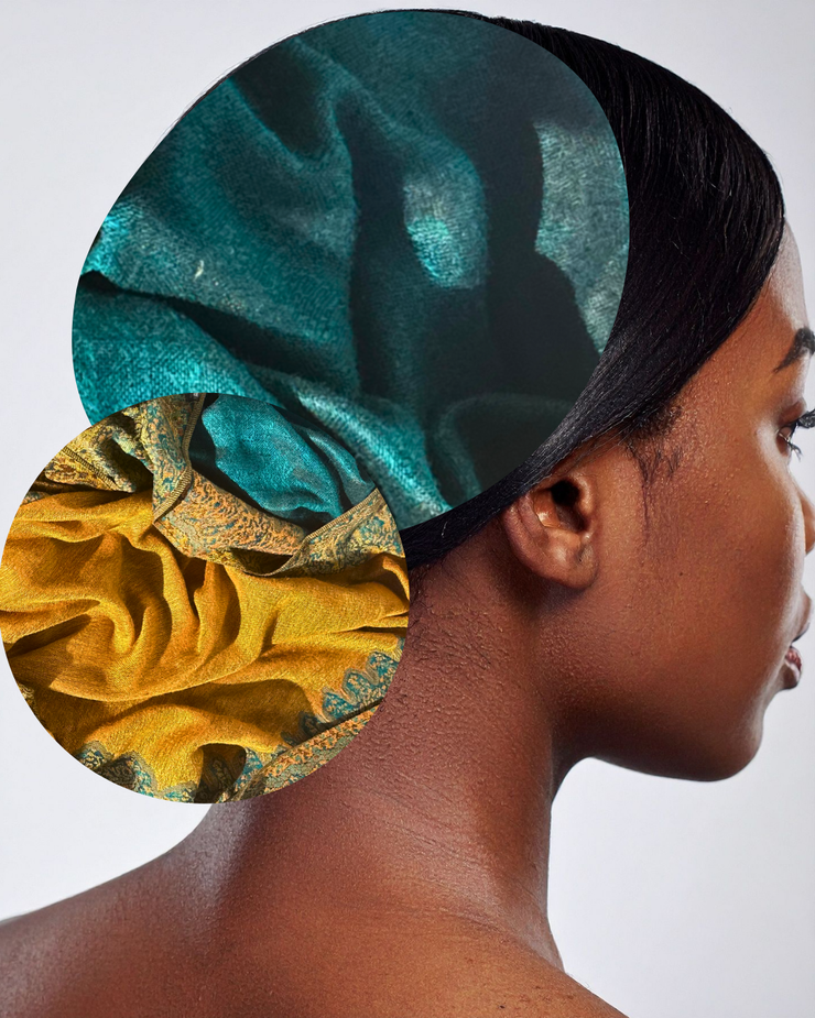 Roasted Pistachio Blues Pashmina Headwrap