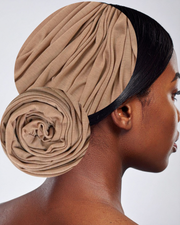 Stretchy Caramel Jersey Knit Headwraps