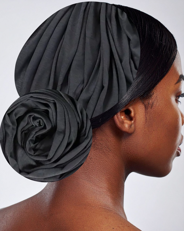 Dark Grey Jersey Knit Headwraps
