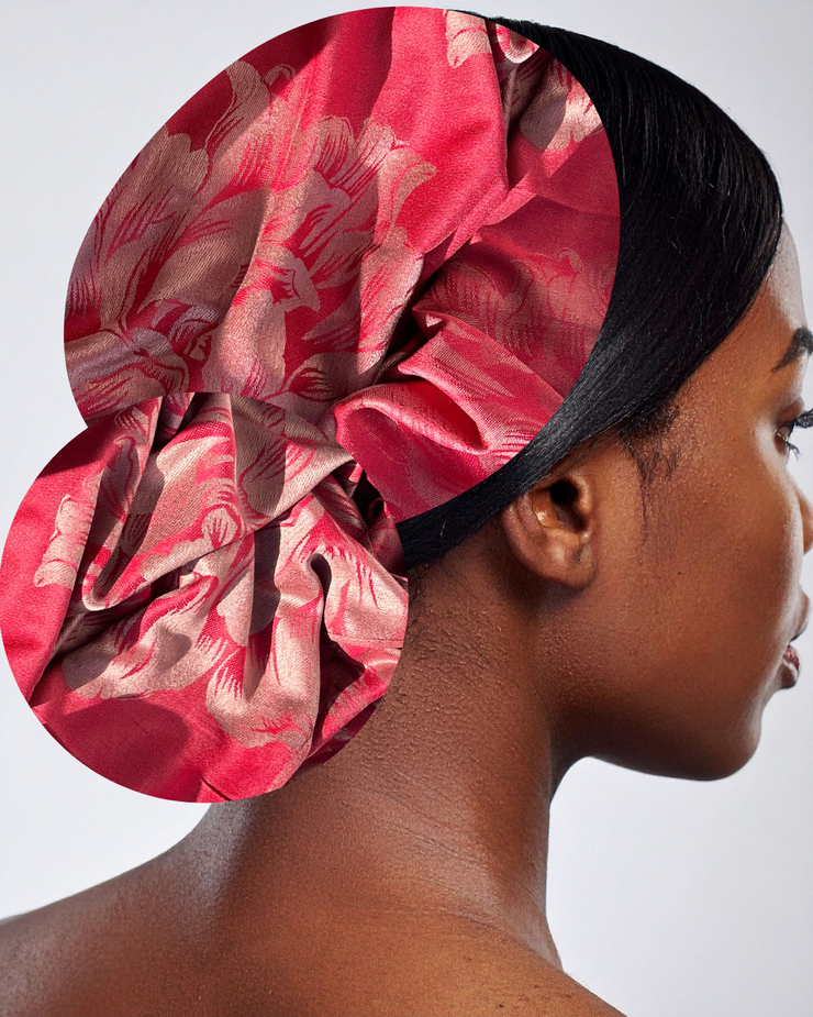 Red Rose Cream Pashmina Headwrap