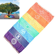 Hot Rainbow Beach Mat Mandala Tapestry