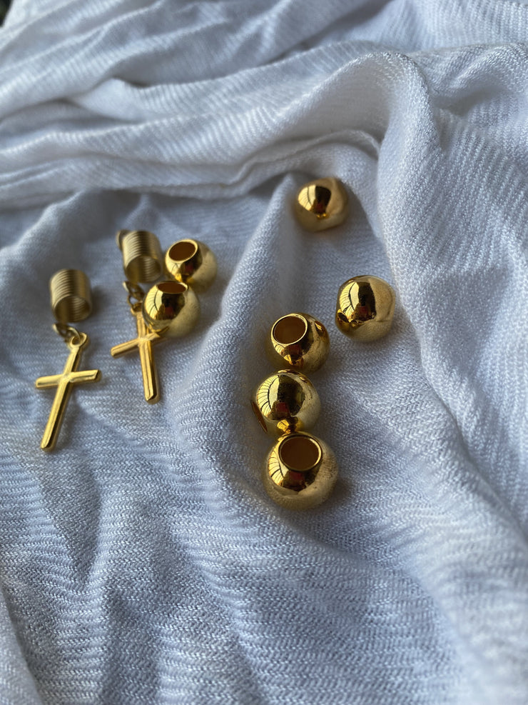 Gold Cross Locs Beads