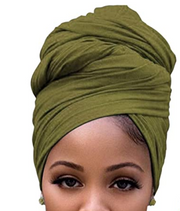 Stretchy Spinach Green Jersey Knit Headwraps