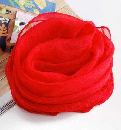 Sheer Red Lightweight Headwrap - Long