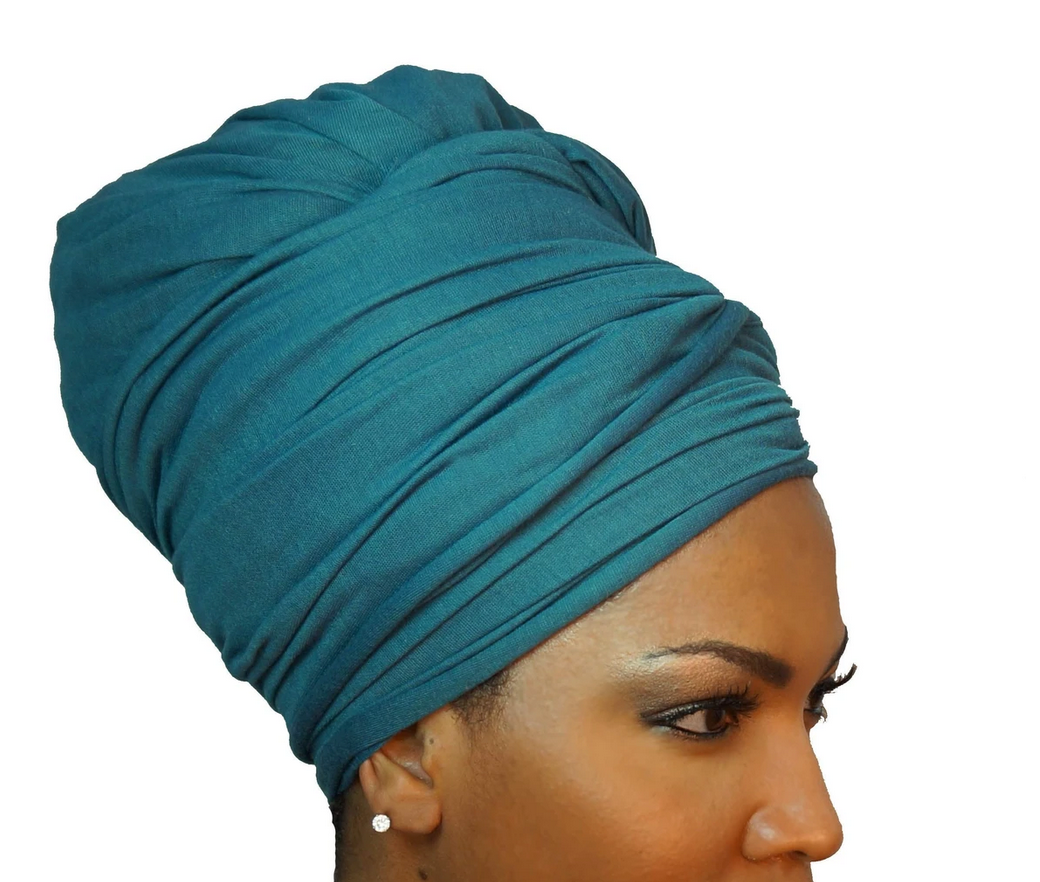 Dark Ocean Teal Jersey Knit Headwraps