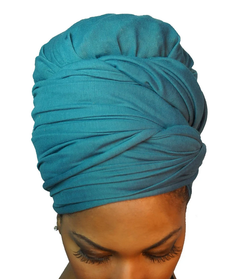 Dark Ocean Teal Jersey Knit Headwraps